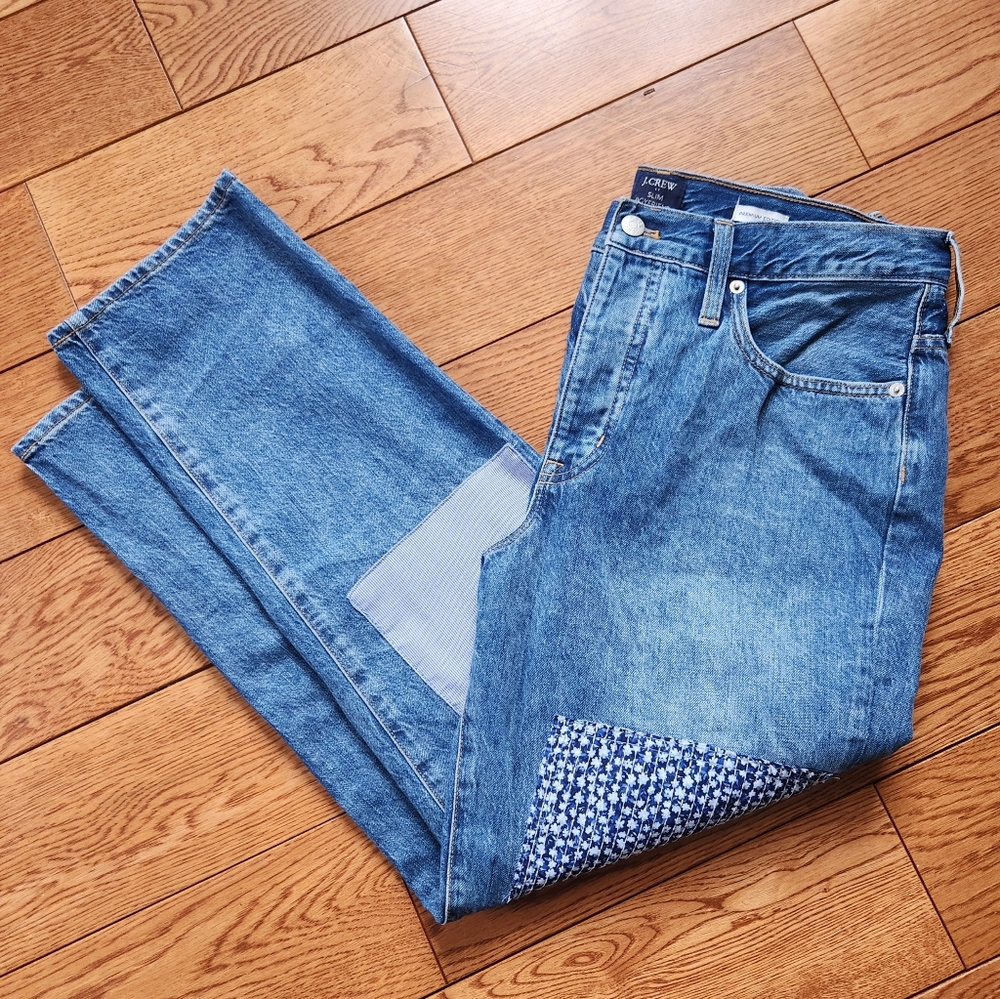 J Crew Premium Patchwork Button Fly Boyfriend Jea… - image 7